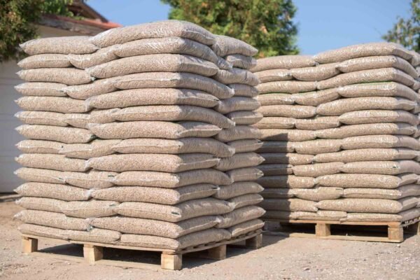 bags-of-wood-pellets-stacked-on-pallets