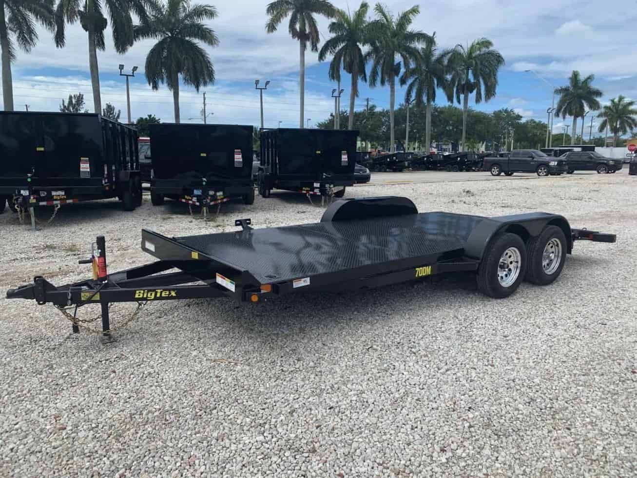 flat bed trailer 7×18 STEEL DECK CAR TRAILER 70DM-18