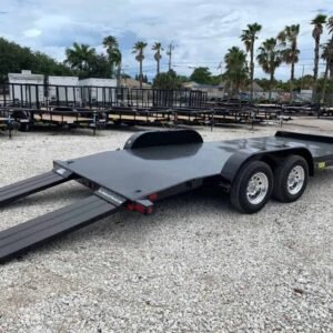 flat bed trailer 7×18 STEEL DECK CAR TRAILER 70DM-18 - Image 5